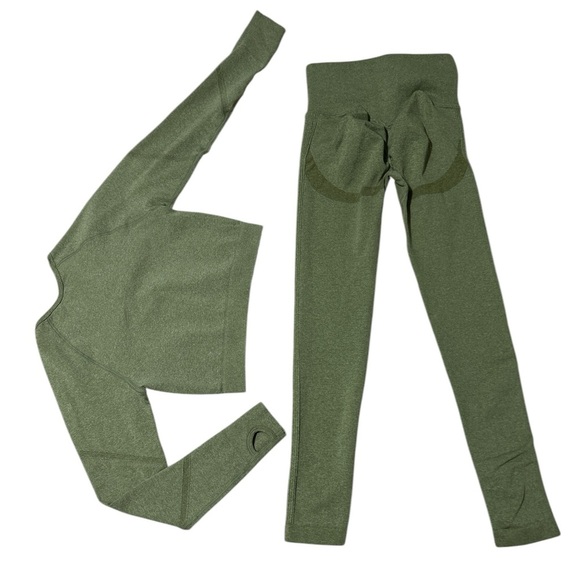 3 Women's Activewear Sets - Black, Grey, and Olive Green - Picture 3 of 12